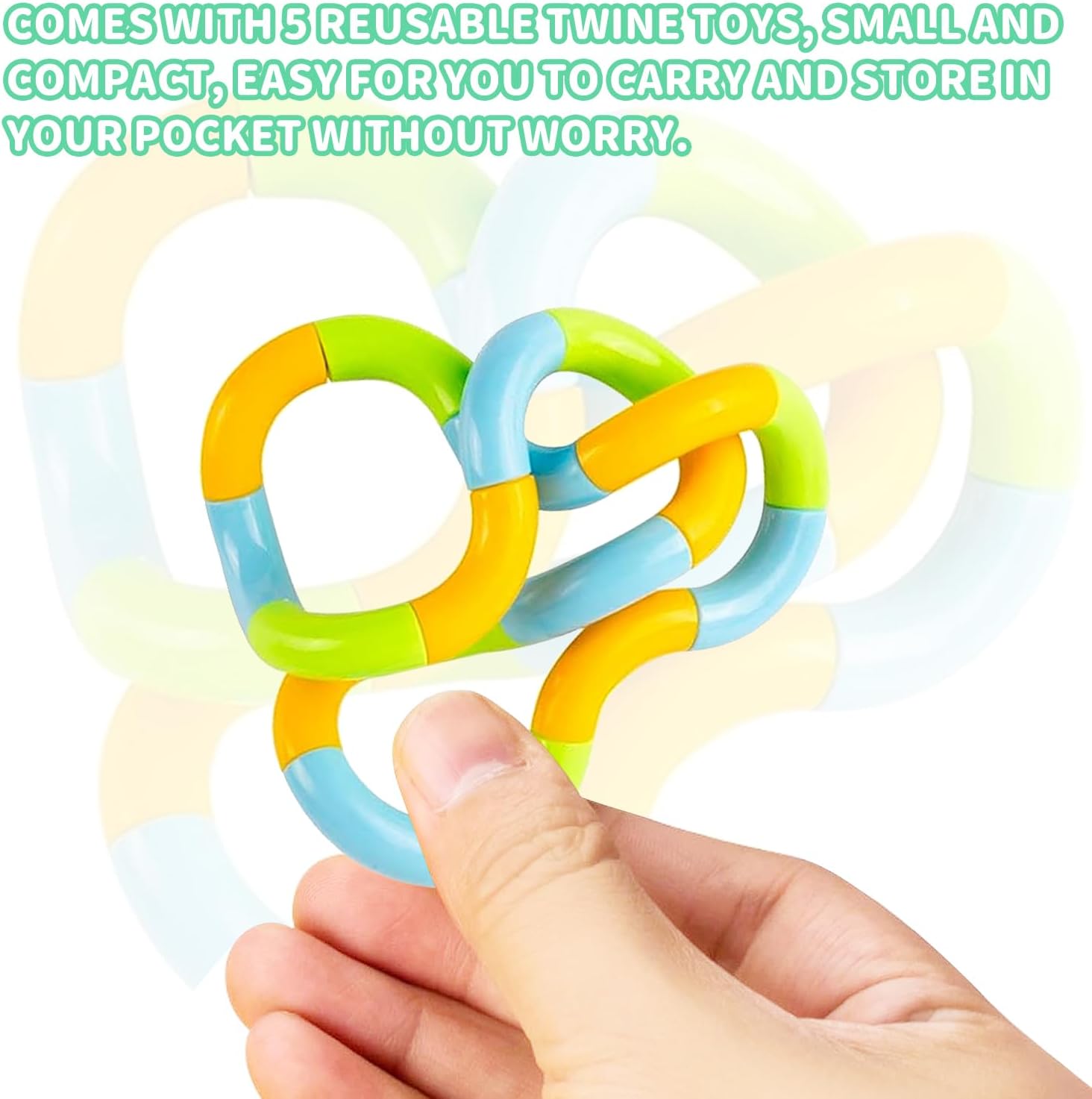Tangle fidget toys twisted into different shapes